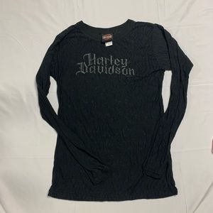 Harley-Davidson women’s black long sleeve sheer shirt